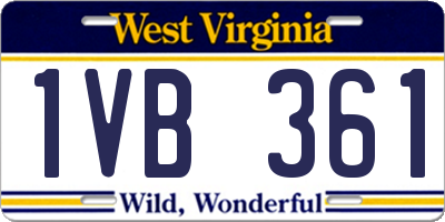 WV license plate 1VB361