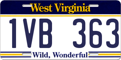 WV license plate 1VB363