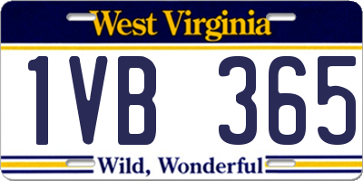 WV license plate 1VB365