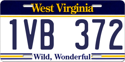 WV license plate 1VB372