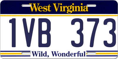 WV license plate 1VB373