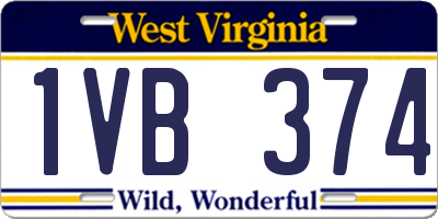 WV license plate 1VB374