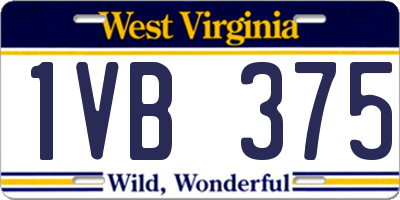 WV license plate 1VB375