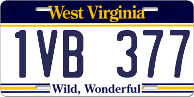 WV license plate 1VB377