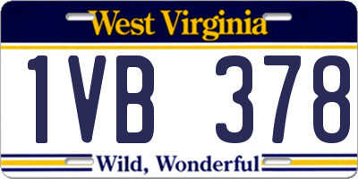 WV license plate 1VB378
