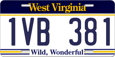 WV license plate 1VB381
