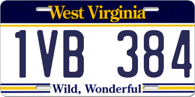 WV license plate 1VB384