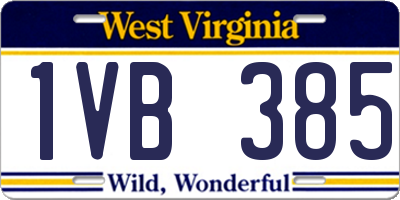WV license plate 1VB385