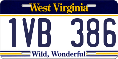 WV license plate 1VB386