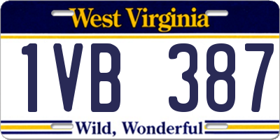 WV license plate 1VB387