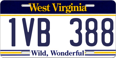 WV license plate 1VB388