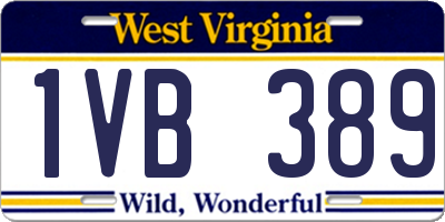 WV license plate 1VB389