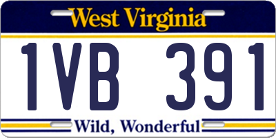 WV license plate 1VB391