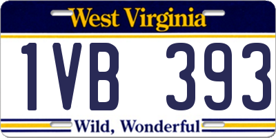 WV license plate 1VB393