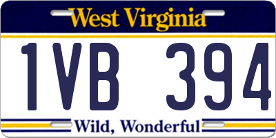 WV license plate 1VB394