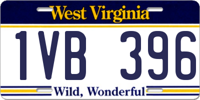 WV license plate 1VB396