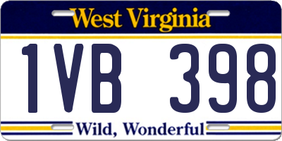 WV license plate 1VB398