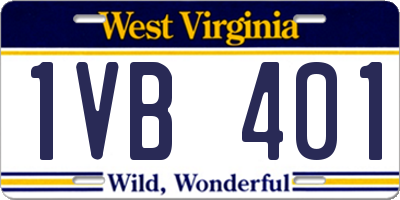 WV license plate 1VB401