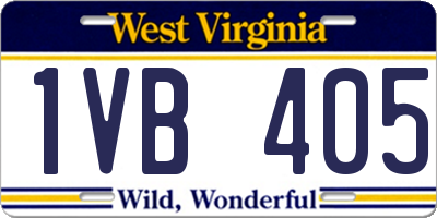 WV license plate 1VB405