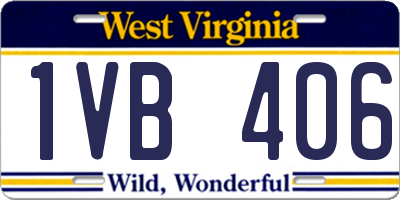 WV license plate 1VB406