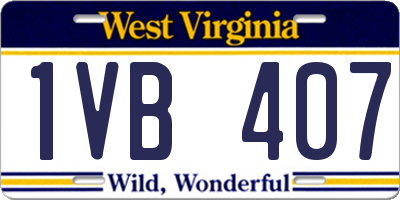 WV license plate 1VB407