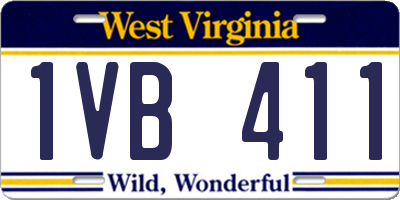 WV license plate 1VB411