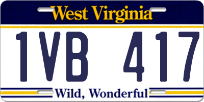 WV license plate 1VB417