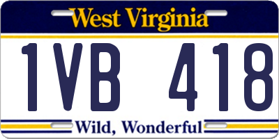 WV license plate 1VB418