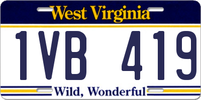 WV license plate 1VB419