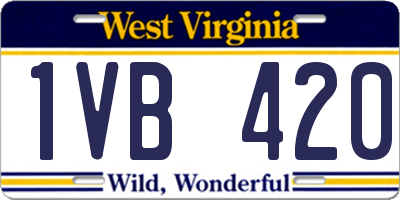 WV license plate 1VB420