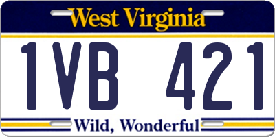 WV license plate 1VB421