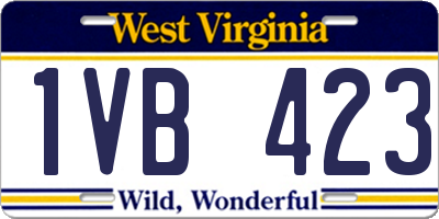 WV license plate 1VB423