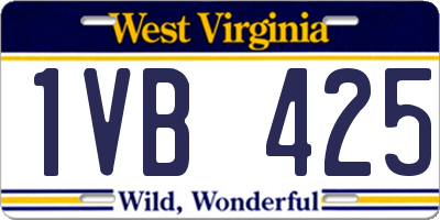 WV license plate 1VB425