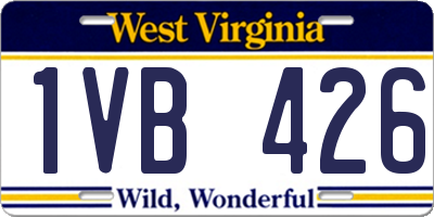 WV license plate 1VB426