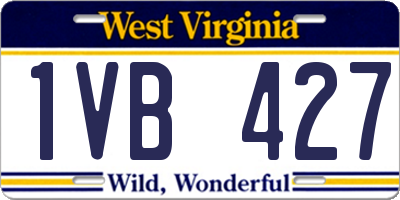 WV license plate 1VB427