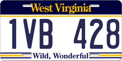 WV license plate 1VB428
