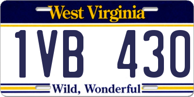 WV license plate 1VB430