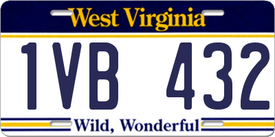 WV license plate 1VB432