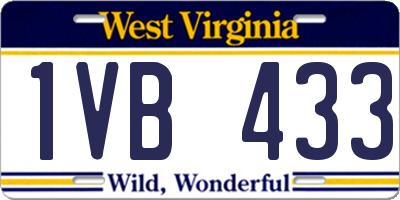 WV license plate 1VB433