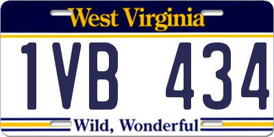 WV license plate 1VB434