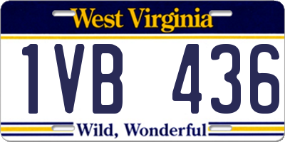 WV license plate 1VB436