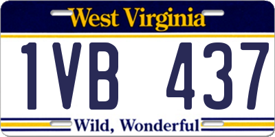 WV license plate 1VB437