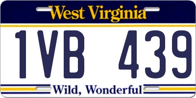 WV license plate 1VB439