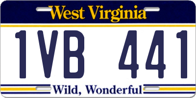 WV license plate 1VB441