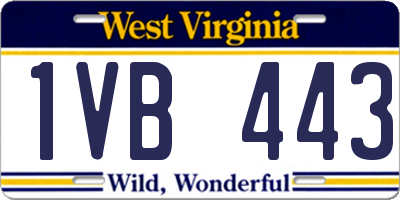 WV license plate 1VB443