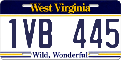WV license plate 1VB445