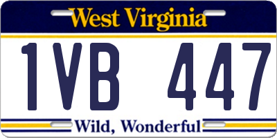 WV license plate 1VB447
