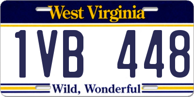 WV license plate 1VB448