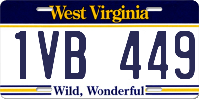 WV license plate 1VB449