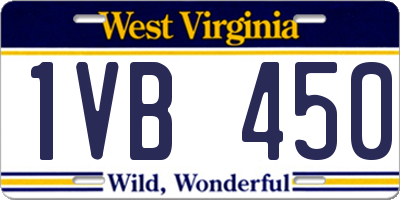 WV license plate 1VB450